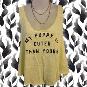 🔖3/$24 Yellow Thin PINK Tank in XL (but fits smaller)